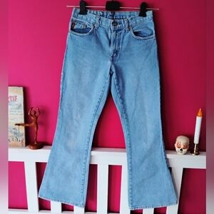 VINTAGE l.e.i. Flare Leg Denim Blue Jeans SIZE 5 • AUTHENTIC VINTAGE from 1990's